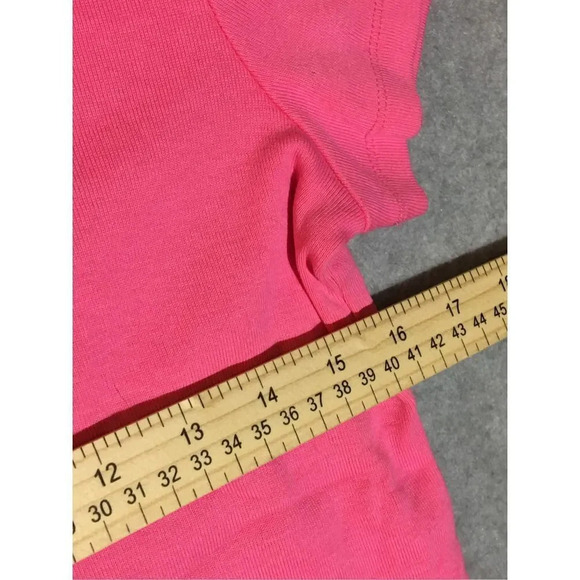 Womens Rafaella Shirt Size XS Petite Pink Pearl Detail V Neck Elevated Cute - Picture 2 of 4